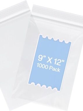 1000 - 9x12 Zip Lock Bags